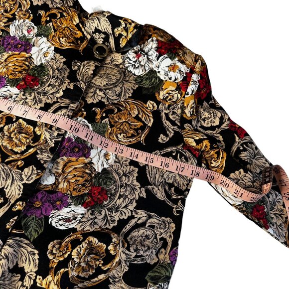 Vintage Norton McNaughton Baroque Floral Blouse Jacket Top Sz 10 - Picture 9 of 10